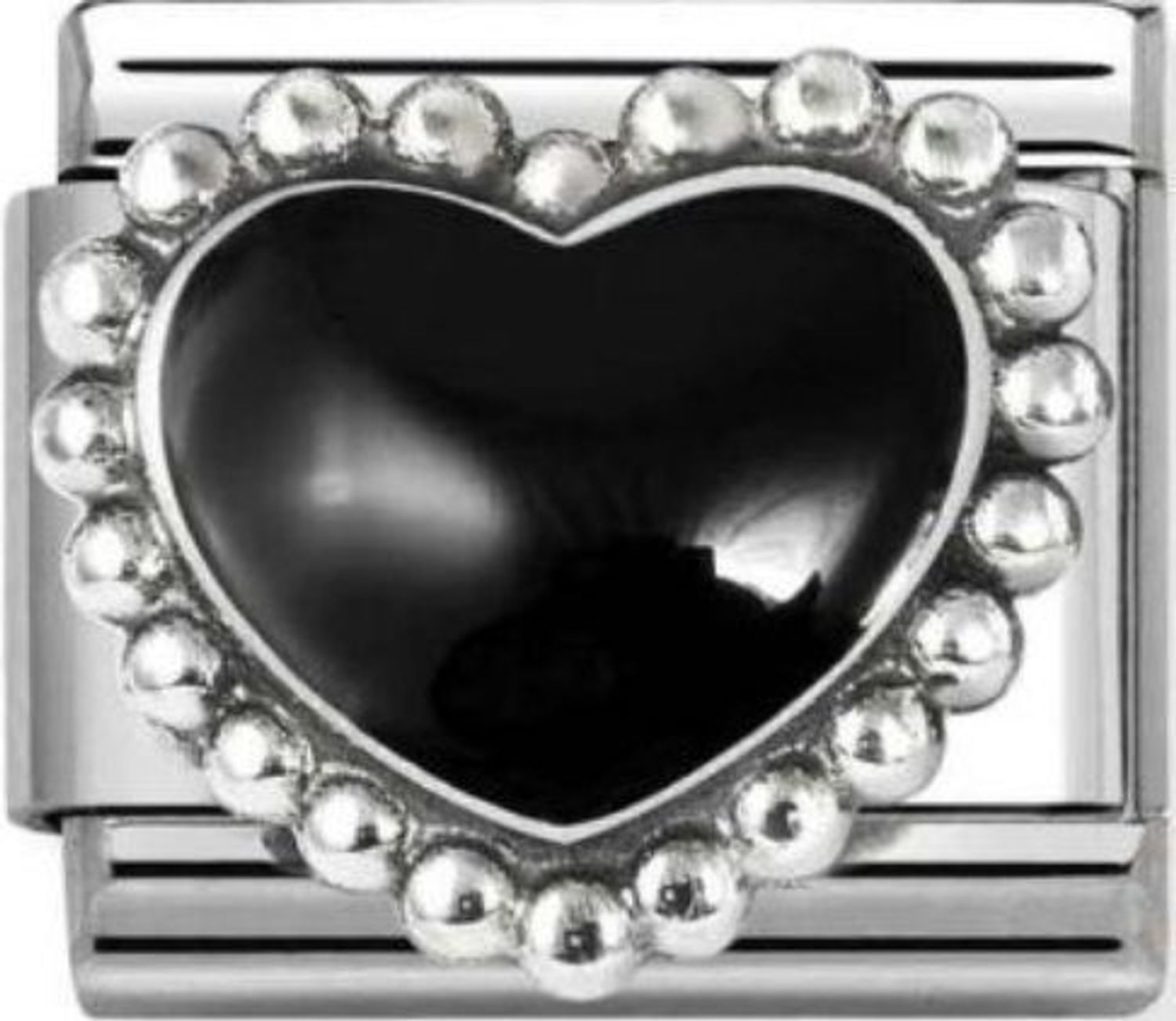 Charms  nomination Link zawieszka 925 srebro Czarne serce 330204 38.jpg